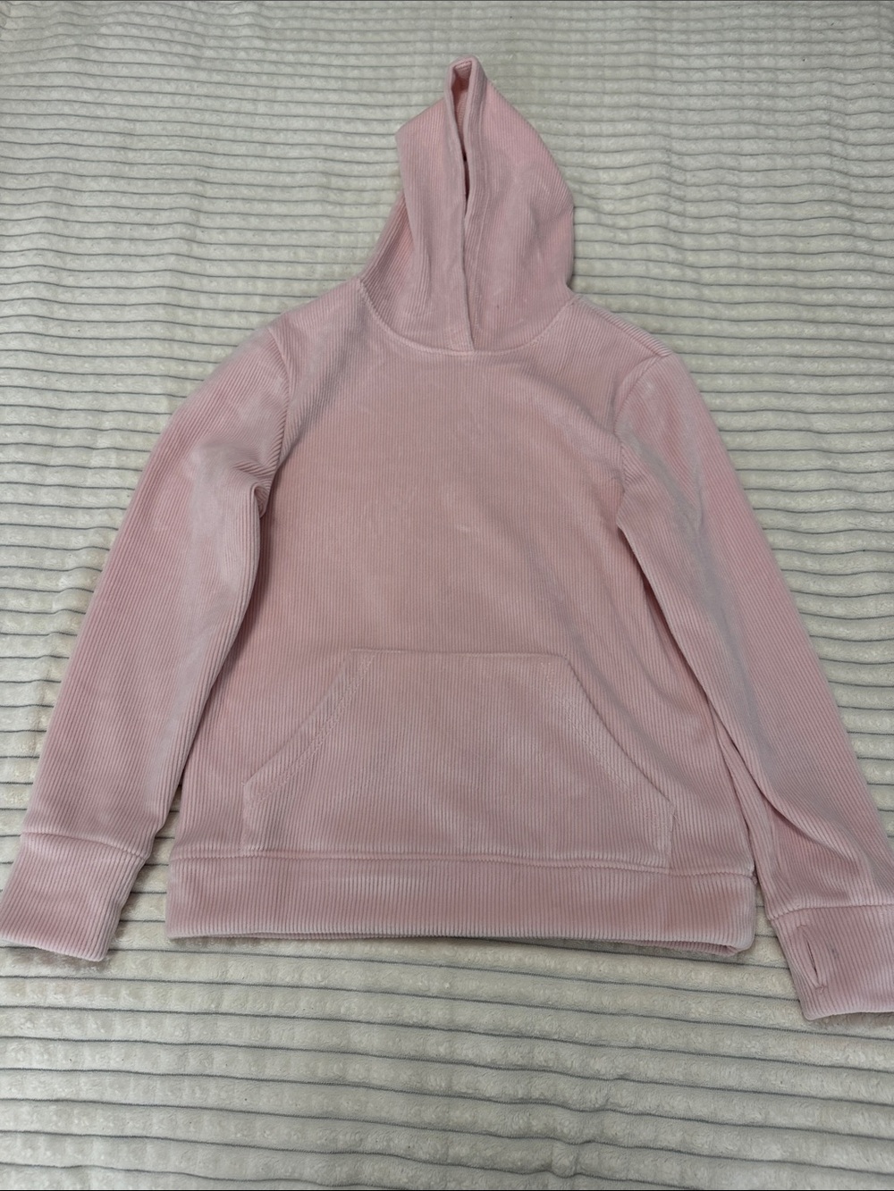 Kids' Pink Corduroy Hoodie Sweatshirt